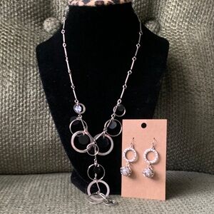 Silver Necklace and Earring Set